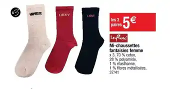 Cora x Carrefour Mi-chaussettes fantaisiers femme offre