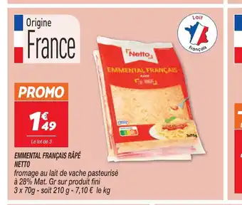 Netto Emmental Français râpé Netto offre