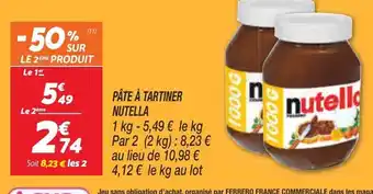 Netto Nutella Pâte à Tartiner offre