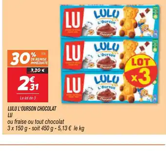 Netto Lulu l'Ourson Chocolat Lu offre