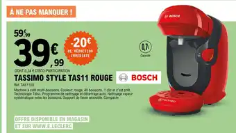 E.Leclerc Tassimo Style Tas 11 Rouge offre