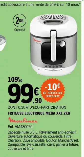 E.Leclerc Moulinex Friteuse Electrique Mega XXL 2kg offre