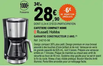 E.Leclerc Cafetiere Compact Home offre