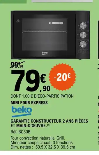 E.Leclerc Beko Mini four Express offre