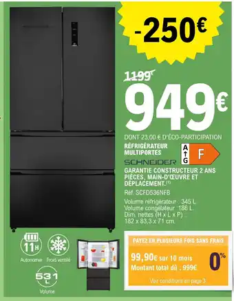 E.Leclerc Réfrigérateur Multiportes offre