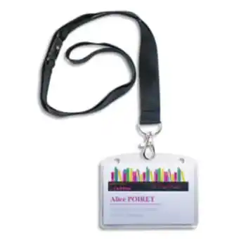 Calipage Avery boîte de 10 porte-badges 60 x 90 mm avec tours de cou noirs + 16 inserts imprimables offre
