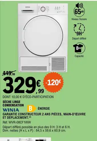 E.Leclerc Sèche Linge Condensation offre