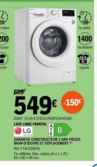 E.Leclerc Lg Lave Linge Frontal offre