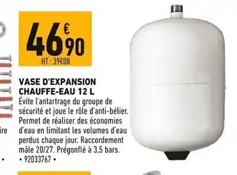 Batkor Vase d'Expansion Chauffe-Eau 12L offre