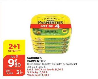 Maximarché Sardines parmentier offre
