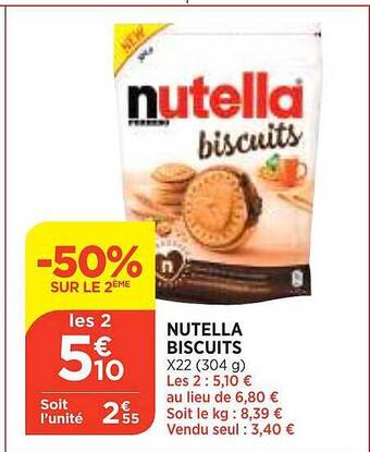 Maximarché Nutella biscuits offre
