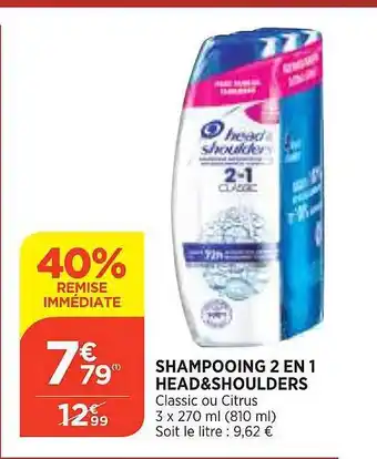 Shampooing 2 en 1 head & shoulders