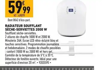 Radiateur Soufflant Sèche-Serviettes 2000W