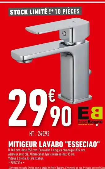 Batkor Mitigeur Lavabo Esseciao offre