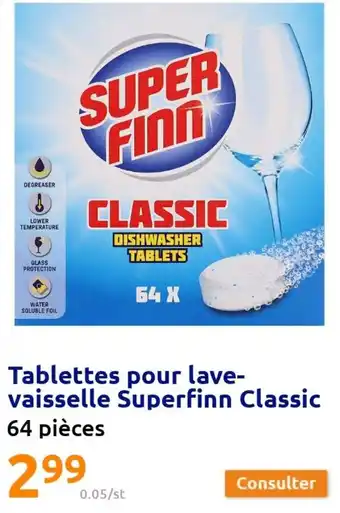 Action Tablettes Pour Lave-Vaisselle Superfinn Classic offre