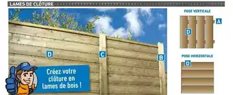 Brico Cash Lames De Clôture : Pose Verticale, Pose Horizontale offre