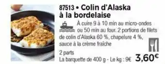 Thiriet Colin d'alaska à la bordelaise offre