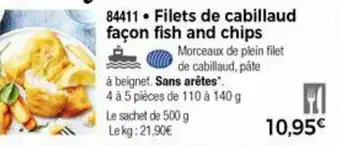 Thiriet Filets de cabillaud façon fish and chips offre