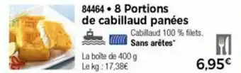 Thiriet 8 Portions de cabillaud panées offre