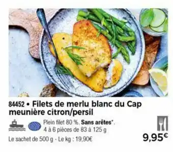 Thiriet Filets de merlu blanc du cap meunière citron/persil offre