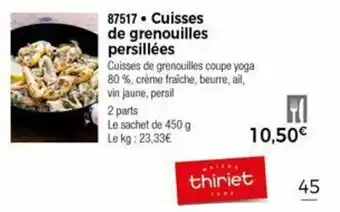 Thiriet Cuisses de grenouilles persillées offre