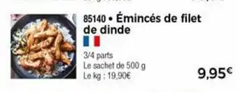 Thiriet Émincés de filet de dinde offre