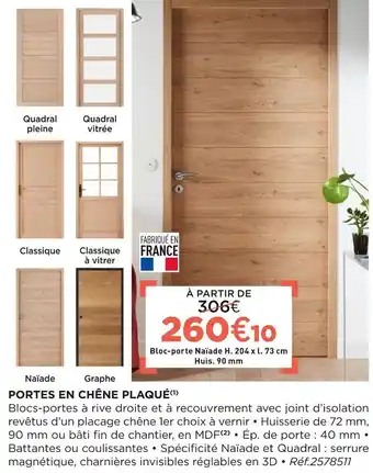 Lapeyre Portes en chêne plaqué offre