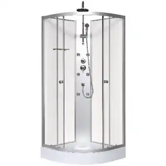 Brico Dépôt Cabine de douche hydromassante 85 x 85 cm "white & silver" avec tablette offre