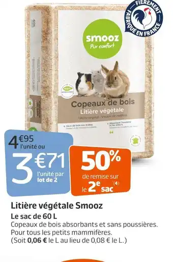 Jardiland Smooz litière végétale offre