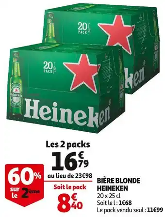 Auchan Heineken bière blonde offre