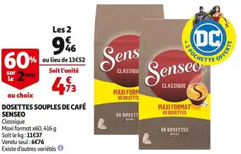 Auchan Senseo dosettes souples de café offre