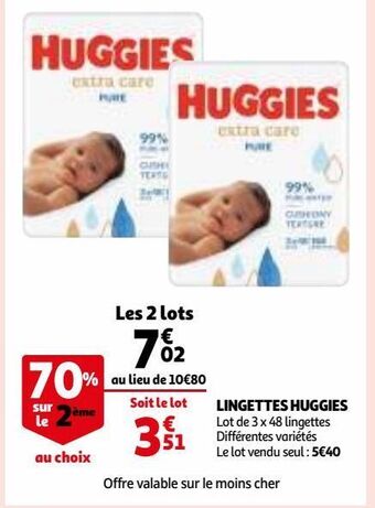 Auchan Lingettes huggies offre