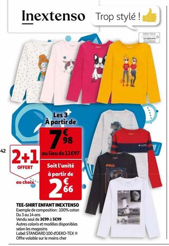 Auchan Tee-shirt enfant inextenso offre