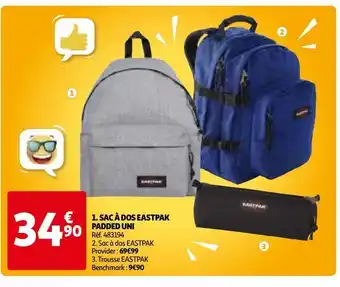 Auchan Sac à dos eastpak padded uni offre