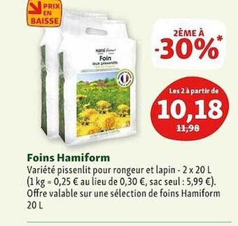 Maxi Zoo Foins hamiform offre