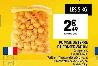 Supeco Pomme de terre de conservation offre