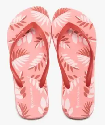 Tongs femme à semelle imprimée feuilles - copacabana vue1 - copacabana - gemo