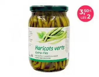 Lot de 2 bocaux d'haricots verts extra fins