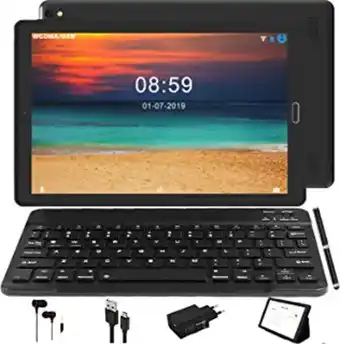 Amazon Tablette tactile 10 pouces tablette android avec 3 slots (double sim+ sd) processeur quadricoeur 1.5ghz 3g+32gb,double cam... offre