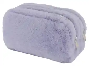 HEMA Trousse avec double zip fluffy lilas offre