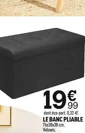 Centrakor Le banc pliable offre