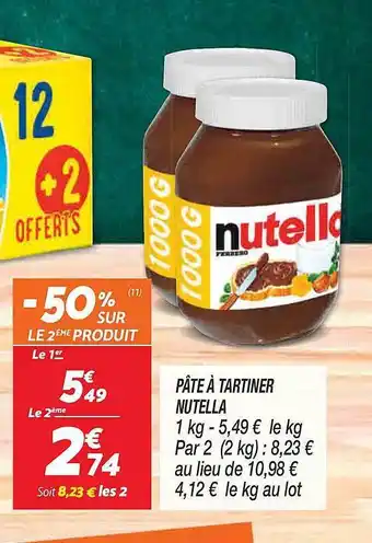 Netto Pâte à tartiner nutella offre