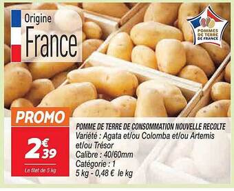 Netto Pomme de terre de consommation nouvelle recolte offre