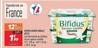 Netto Bifidus saveur vanille netto offre