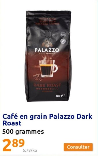 Action Café en grain palazzo dark roast offre