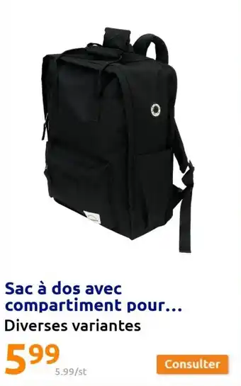 Sac à dos avec compartiment pour