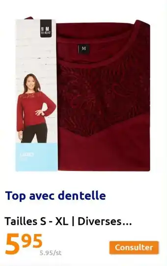 Action Top avec dentelle offre
