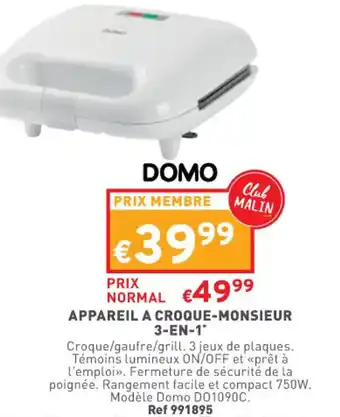 Trafic Appareil a croque-monsieur 3-en-1 offre