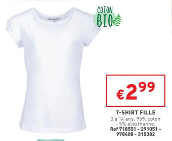 Trafic T-shirt fille offre