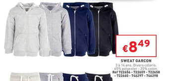 Trafic Sweat garcon offre